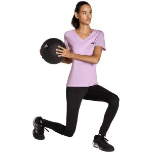 adidas WORKOUT MIN V NECK TEE Dámske tričko, fialová, veľkosť