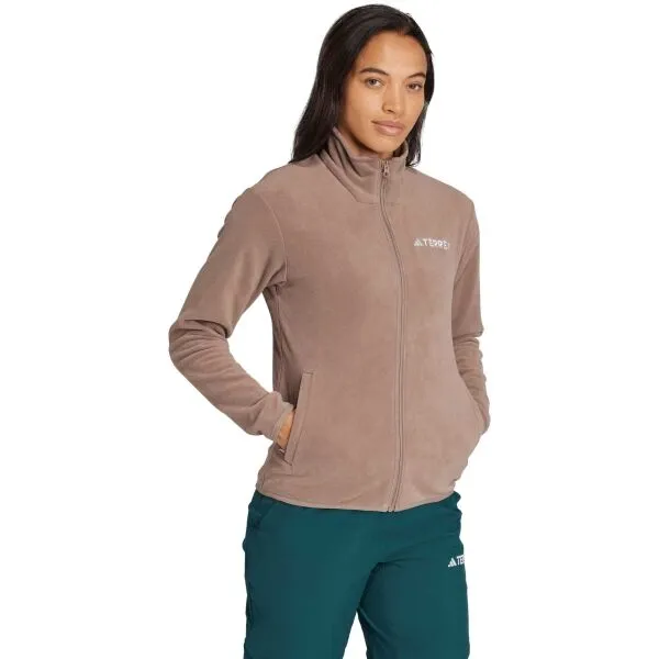 adidas MULTI TERREX ESSENTIALS FULL ZIP FLEECE W Dámska flísová bunda, hnedá, veľkosť