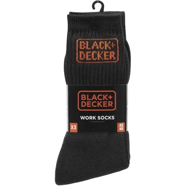 BLACK & DECKER SOCKS 3P Pracovné ponožky, čierna, veľkosť 39-42