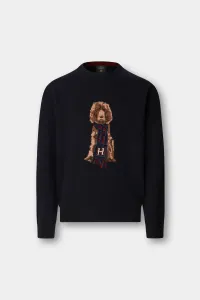 Sveter Hackett London Harry Knit Crew Midnight Blue