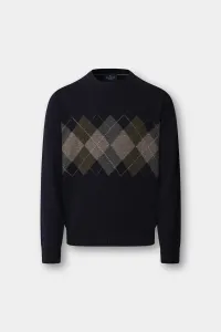Sveter Hackett London Argyle Crew Neck Navy