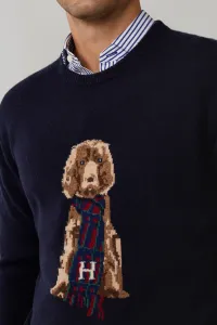 Sveter Hackett London Harry Knit Crew Midnight Blue