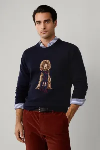 Sveter Hackett London Harry Knit Crew Midnight Blue