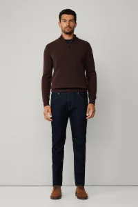 Sveter Hackett London Lambswool Hzip Dark Brown