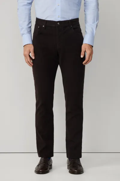 Džínsy Hackett London Moleskin 5Pkt Dark Brown