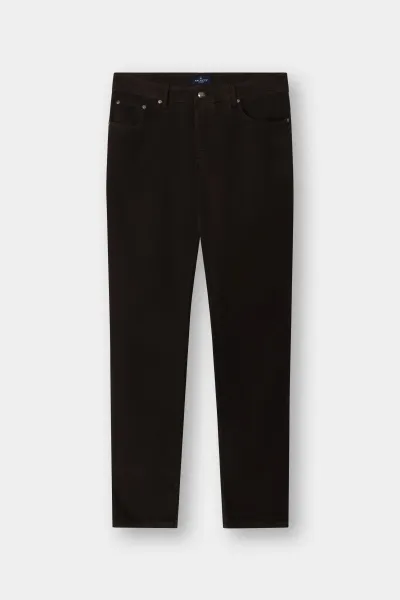 Džínsy Hackett London Moleskin 5Pkt Dark Brown