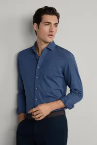 Košeľa Hackett London Melange Jersey Pique Eton Blue