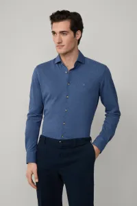 Košeľa Hackett London Melange Jersey Pique Eton Blue