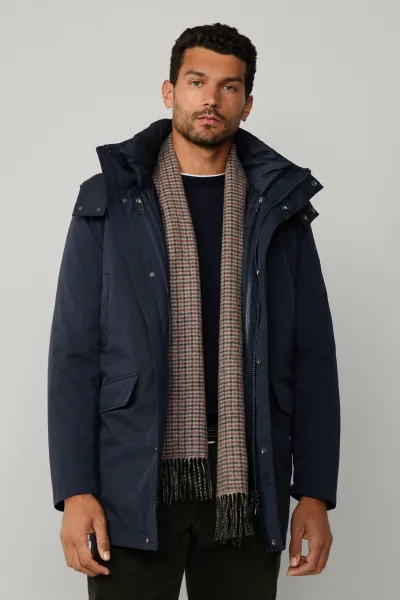 Bunda Hackett London 3 In 1 Parka Midnight Blue