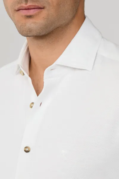 Košeľa Hackett London Melange Jersey Pique Optic White