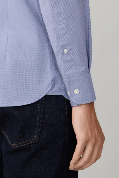 Košeľa Hackett London Mini Puppytooth Midnight Blue