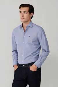 Košeľa Hackett London Mini Puppytooth Midnight Blue