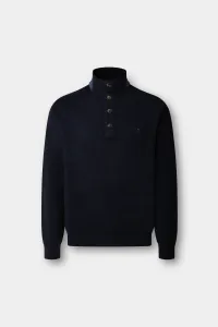 Sveter Hackett London Hbone Trim Hbutton Midnight Blue
