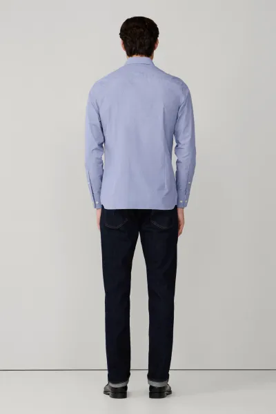 Košeľa Hackett London Mini Puppytooth Midnight Blue