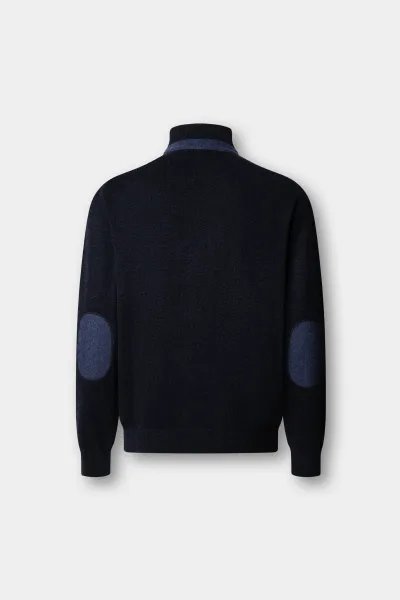 Sveter Hackett London Hbone Trim Hbutton Midnight Blue