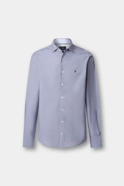 Košeľa Hackett London Mini Puppytooth Midnight Blue