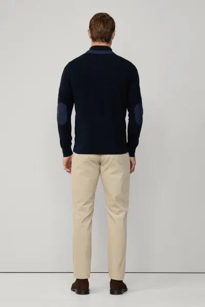 Sveter Hackett London Hbone Trim Hbutton Midnight Blue
