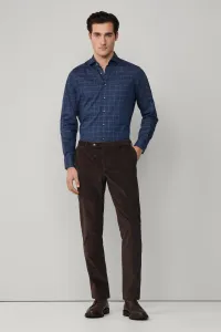 Košeľa Hackett London Flannel Windowpane Eton Blue