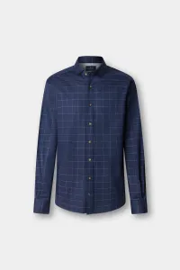 Košeľa Hackett London Flannel Windowpane Eton Blue