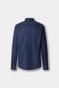 Košeľa Hackett London Flannel Windowpane Eton Blue