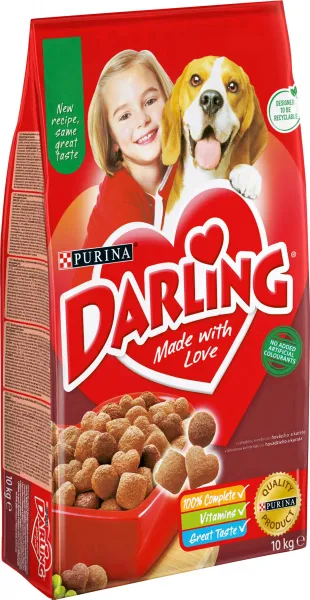 Purina Granule pre psov Darling hovädzie mäso a zelenia, 10 kg
