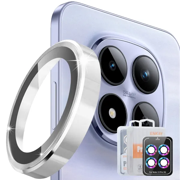 ENKAY ALU Sklo pre fotoaparát Xiaomi Redmi Note 15 Pro 5G / Redmi Note 15 Pro+ 5G / POCO M8 Pro 5G SILVER