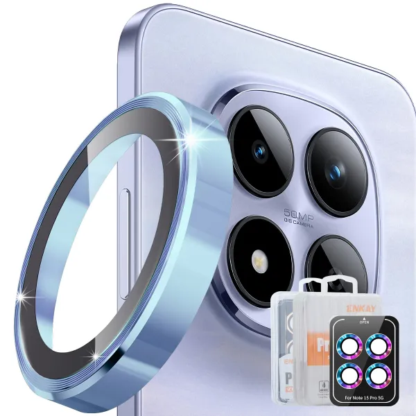 ENKAY ALU Sklo pre fotoaparát Xiaomi Redmi Note 15 Pro 5G / Redmi Note 15 Pro+ 5G / POCO M8 Pro 5G LIGHT BLUE