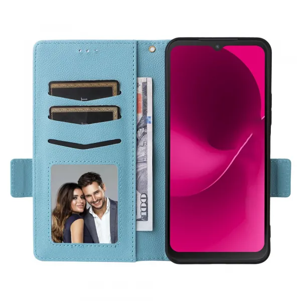 PRIME Zaklápacie puzdro pre T Phone 3 svetlomodré