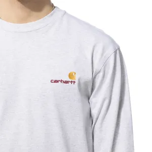 Carhartt WIP L/S American Script Tee "Ash Heather" (I029955-482XX)