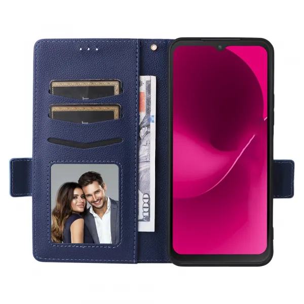 PRIME Zaklápacie puzdro pre T Phone 3 tmavomodré