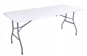 Rozkladací set FETA biely 180 cm + 6 stoličiek BASICO