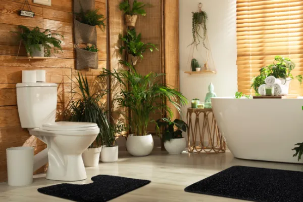 Kúpeľňový koberček SYNERGY glamour / lurex, čierny