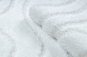 Kúpeľňový koberček SUPREME WAVES vlny, biely kruh
