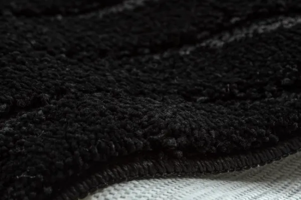Kúpeľňový koberček SUPREME WAVES vlny, čierny