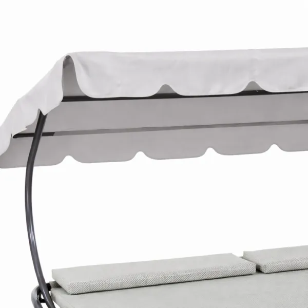 JAKS Záhradné lehátko pre dve osoby so strieškou 200 × 173 cm