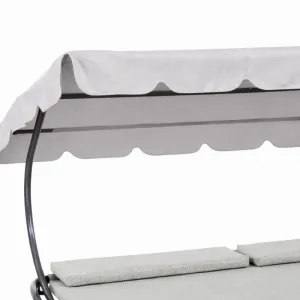 JAKS Záhradné lehátko pre dve osoby so strieškou 200 × 173 cm