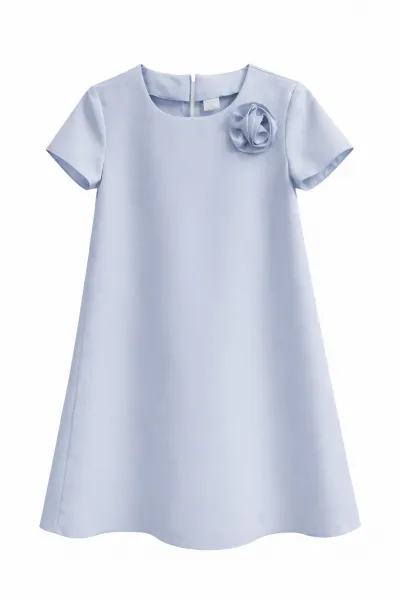 Fashionkids Dievčenské spoločenské šaty svetlomodré s kvetom Farba: Modrá, Veľkosť: 158