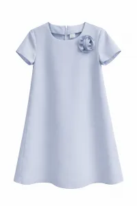 Fashionkids Dievčenské spoločenské šaty svetlomodré s kvetom Farba: Modrá, Veľkosť: 158