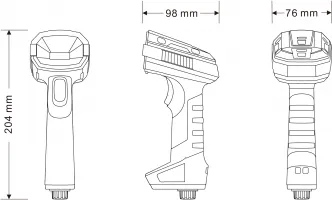 Virtuos HW-857 CCD 2D průmyslová, čtečka, bezdrátová, USB, tmavě šedá