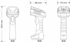 Virtuos HW-857 CCD 2D průmyslová, čtečka, bezdrátová, USB, tmavě šedá