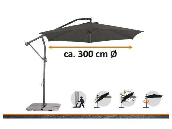 Schneider Slnečník Palmera 300 (antracitová)