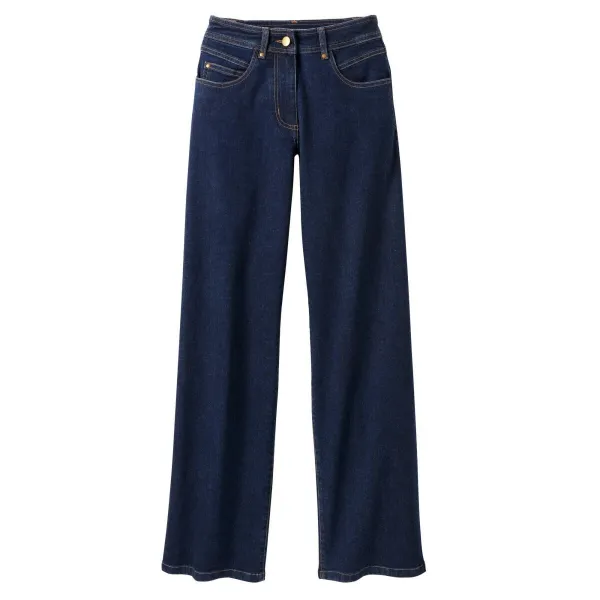 Široké nohavice z denimu s 5 vreckami