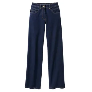 Široké nohavice z denimu s 5 vreckami
