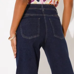 Široké nohavice z denimu s 5 vreckami