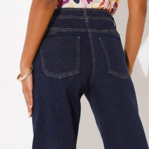 Široké nohavice z denimu s 5 vreckami