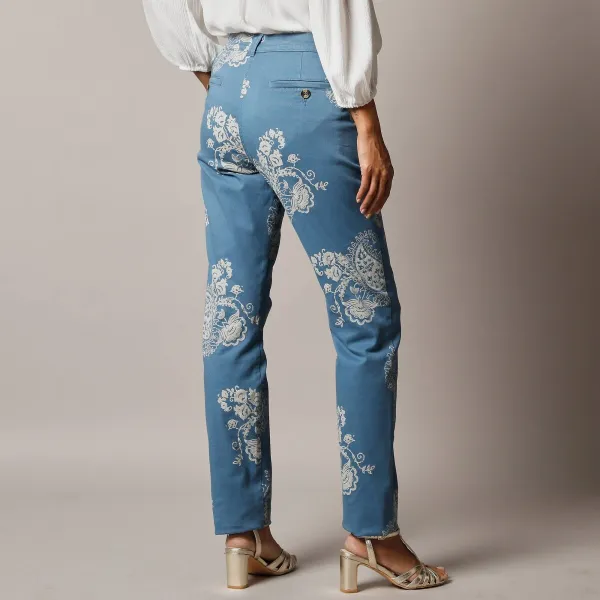 Chino nohavice s paisley potlačou