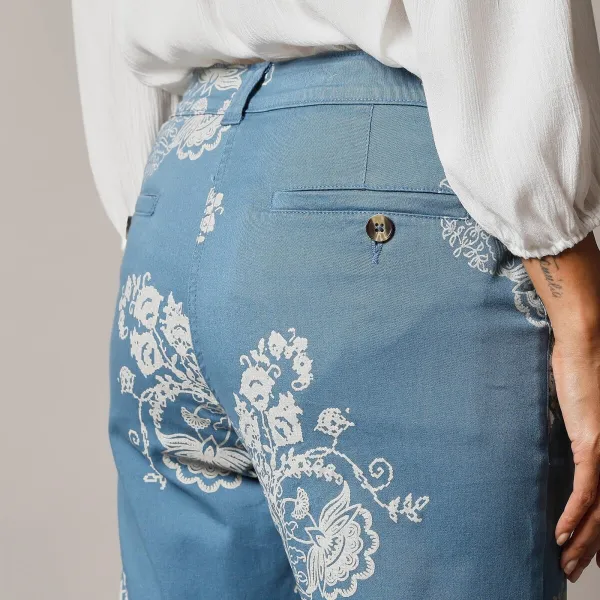 Chino nohavice s paisley potlačou