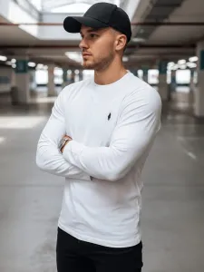 Originálne pánske tričko s dlhým rukávom biele