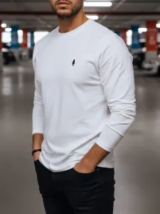 Originálne pánske tričko s dlhým rukávom biele