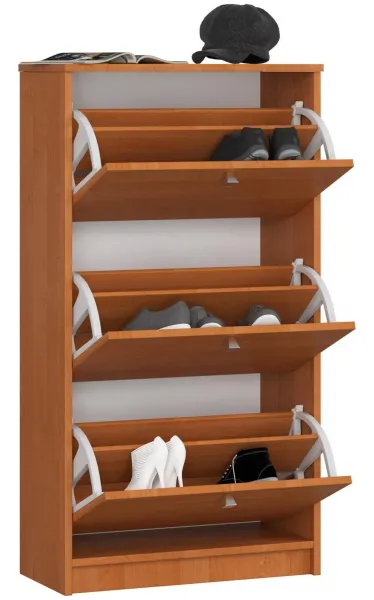 Ak furniture Skriňa na topánky Marienne 60 cm - 3 dvierka jelša